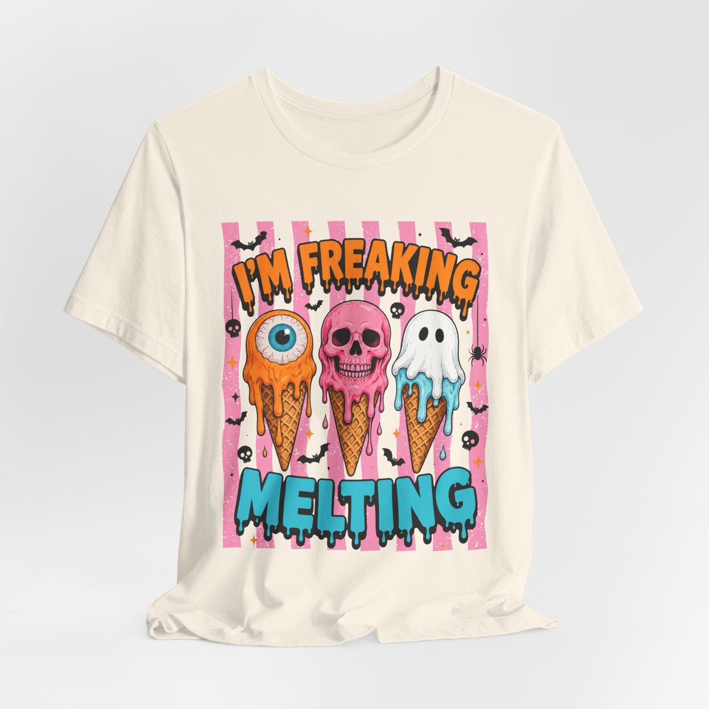 I'm Freaking Melting ice cream skull ghost T-Shirt | spooky summer graphic tee