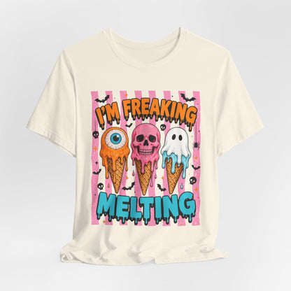 I'm Freaking Melting ice cream skull ghost T-Shirt | spooky summer graphic tee