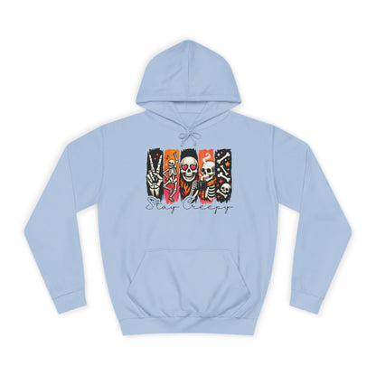 Stay Creepy Hoodie — Retro Halloween Skeleton Graphic Hoodie