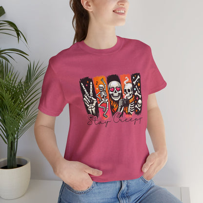 Stay Creepy Skull Quartet Tee | Halloween Skeleton Graphic