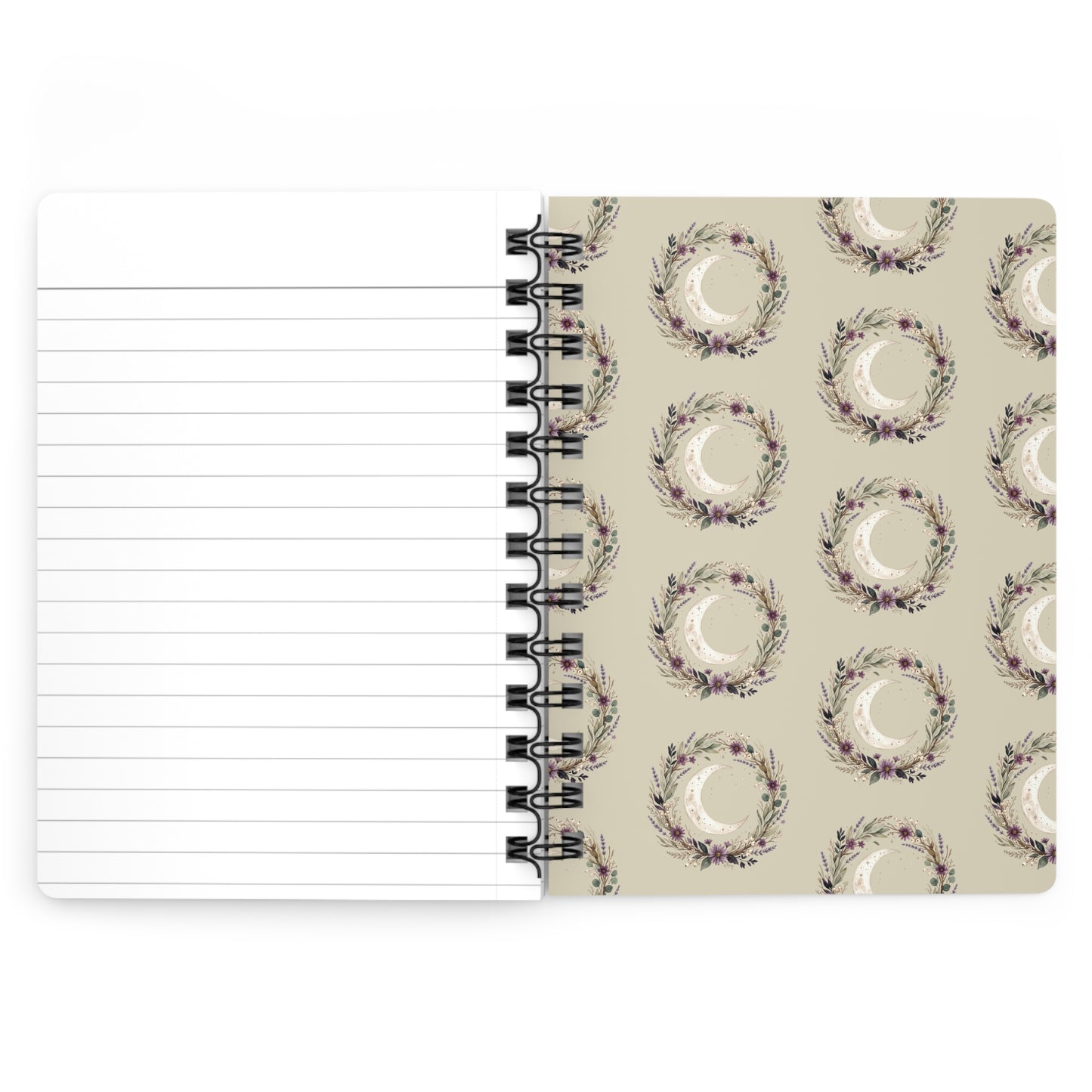 Woodland Owl Cottage Spiral Bound Journal | Forest Cabin Night Illustration