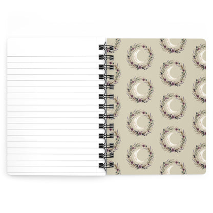 Woodland Owl Cottage Spiral Bound Journal | Forest Cabin Night Illustration