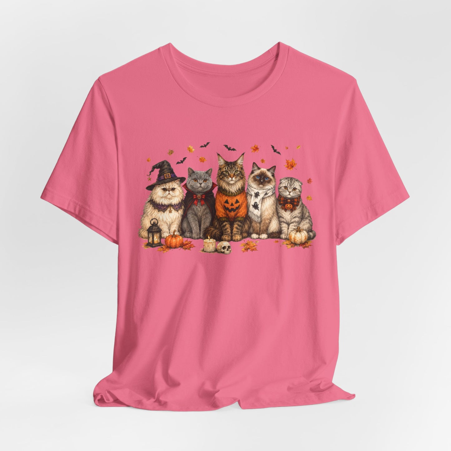 Cats in Halloween Costumes T-Shirt | Cute Pumpkin Kitty Design