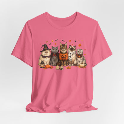 Cats in Halloween Costumes T-Shirt | Cute Pumpkin Kitty Design