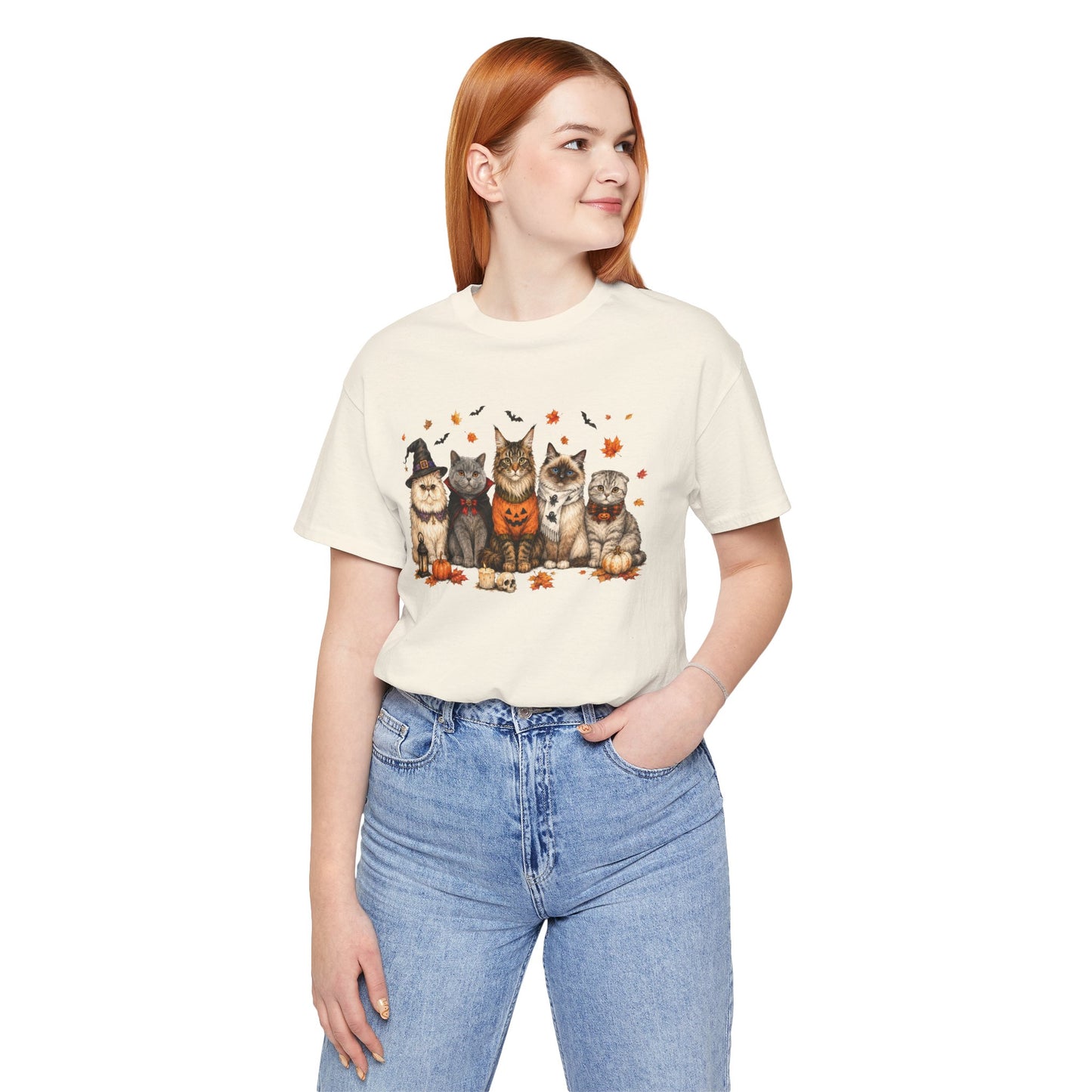 Cats in Halloween Costumes T-Shirt | Cute Pumpkin Kitty Design