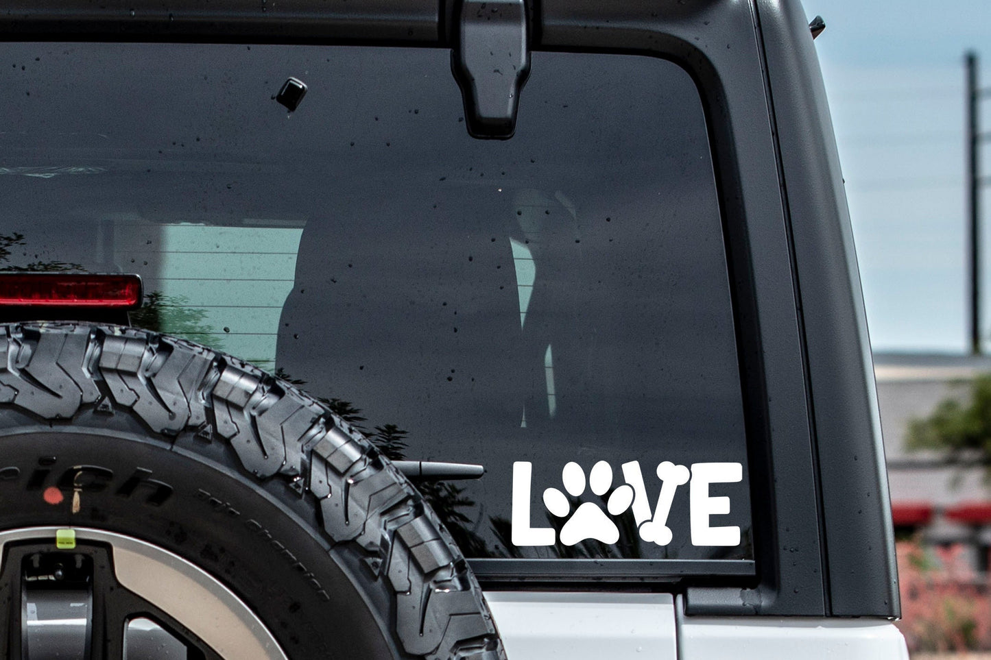 Paw Print & Bone 'LOVE' Vinyl Decal
