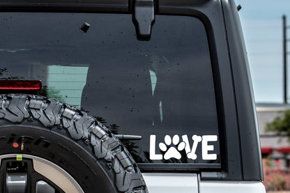 Paw Print & Bone 'LOVE' Vinyl Decal