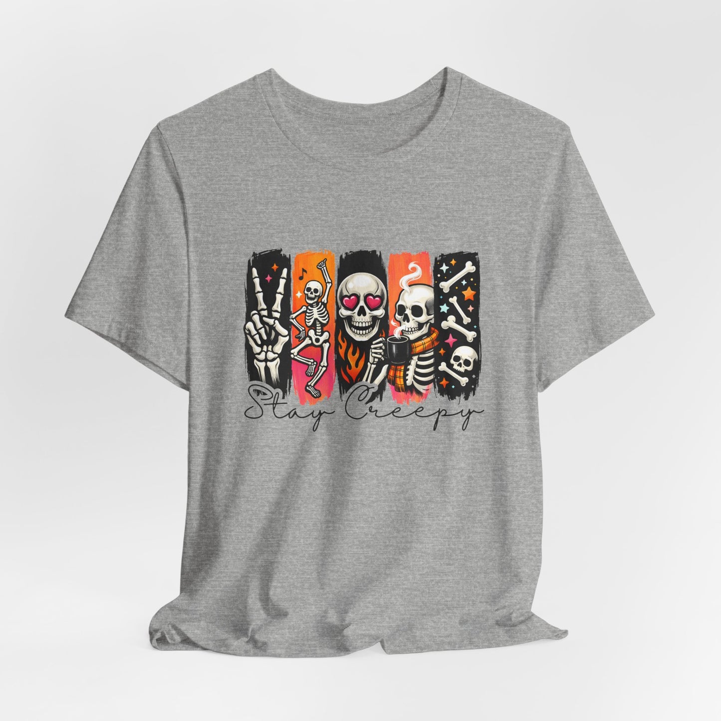 Stay Creepy Skull Quartet Tee | Halloween Skeleton Graphic