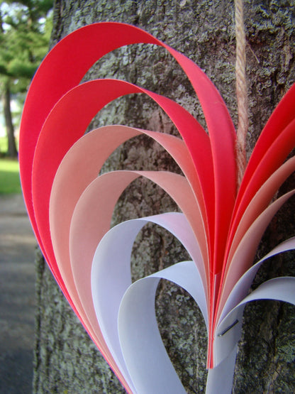 Paper Heart Garland – Red Ombré