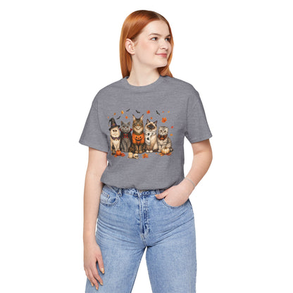 Cats in Halloween Costumes T-Shirt | Cute Pumpkin Kitty Design