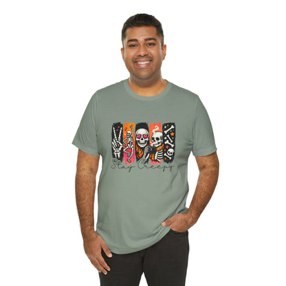 Stay Creepy Skull Quartet Tee | Halloween Skeleton Graphic