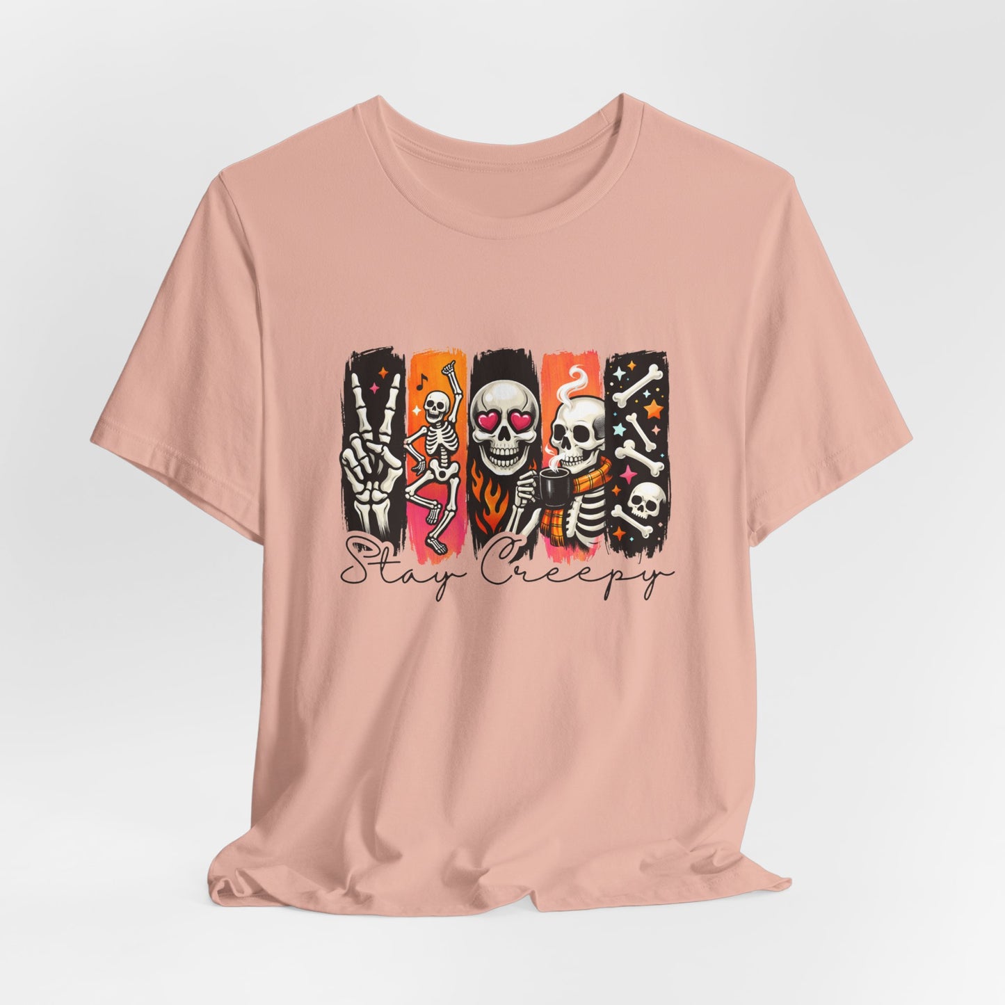 Stay Creepy Skull Quartet Tee | Halloween Skeleton Graphic