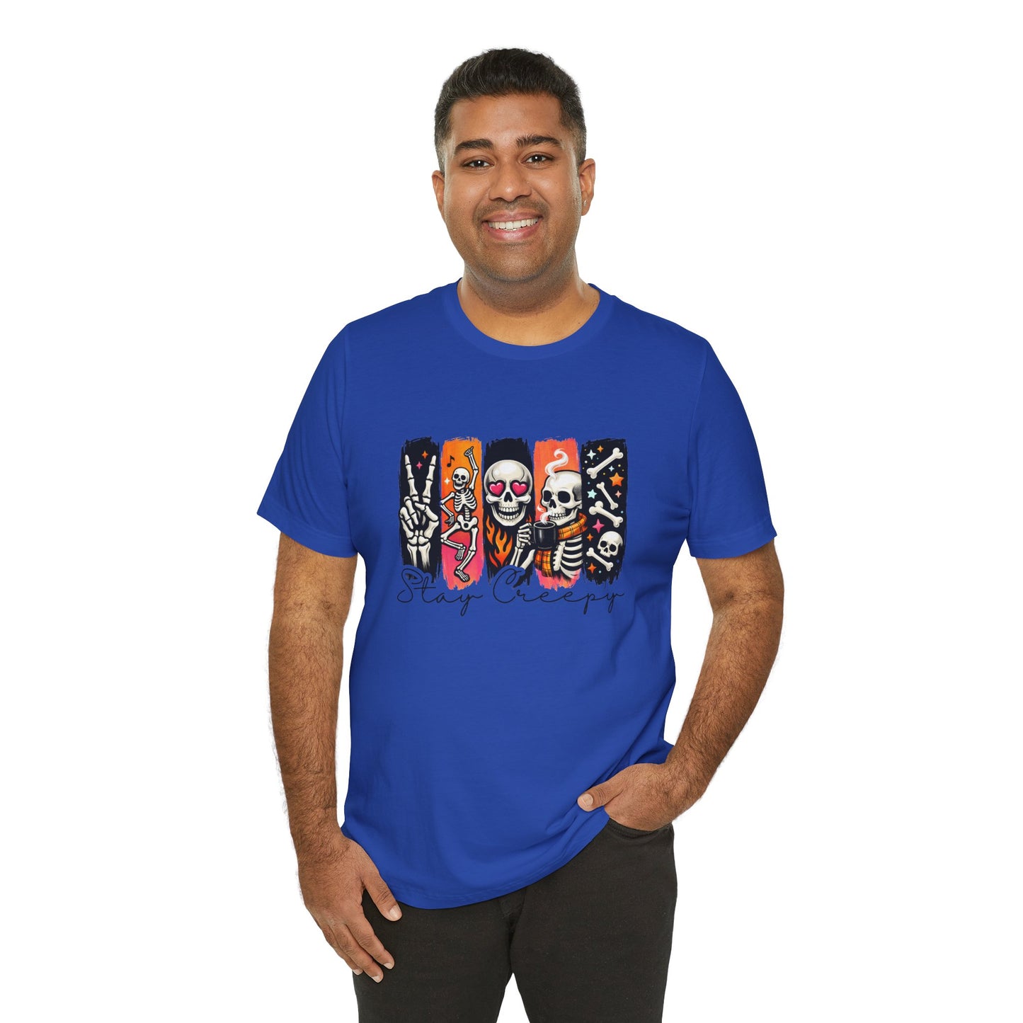 Stay Creepy Skull Quartet Tee | Halloween Skeleton Graphic