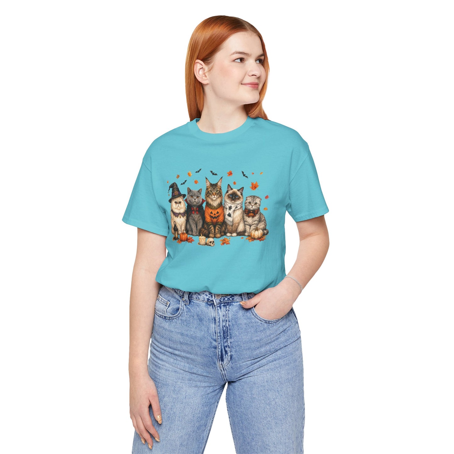 Cats in Halloween Costumes T-Shirt | Cute Pumpkin Kitty Design