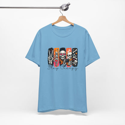 Stay Creepy Skull Quartet Tee | Halloween Skeleton Graphic