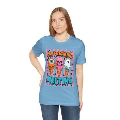 I'm Freaking Melting ice cream skull ghost T-Shirt | spooky summer graphic tee