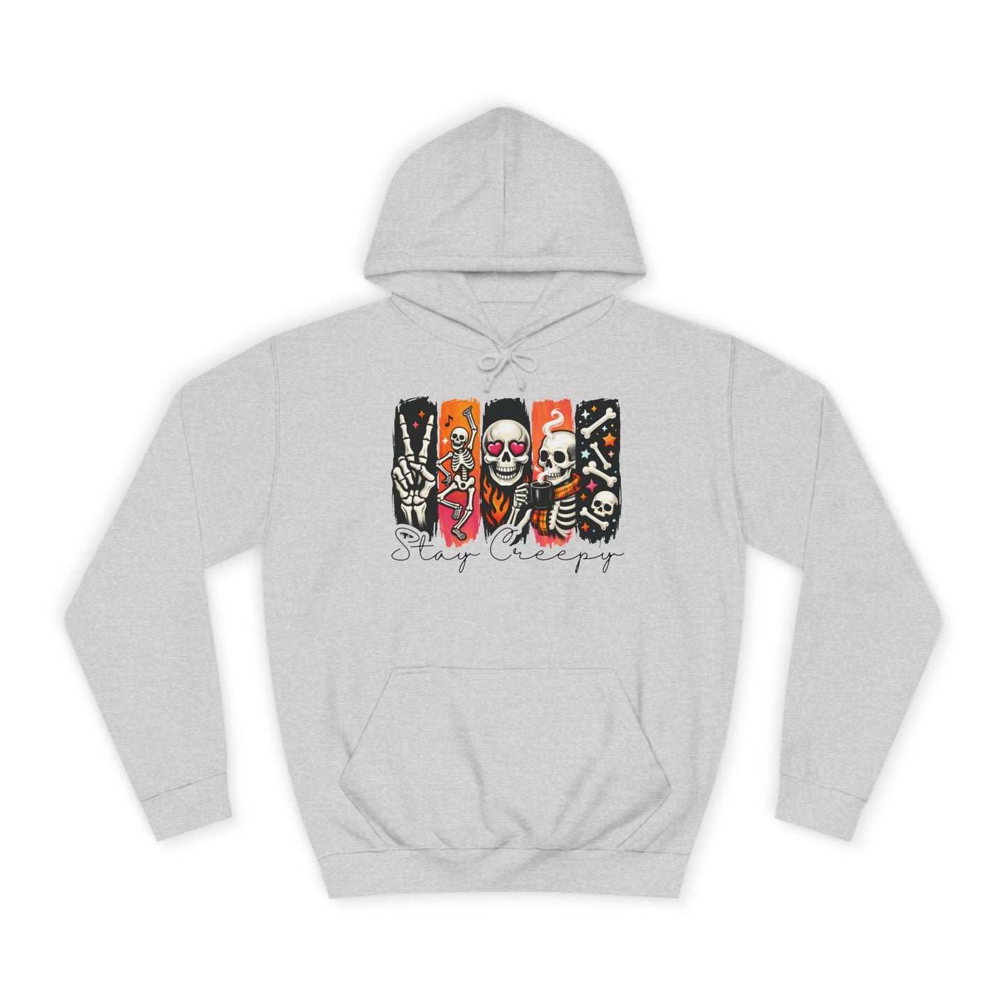 Stay Creepy Hoodie — Retro Halloween Skeleton Graphic Hoodie