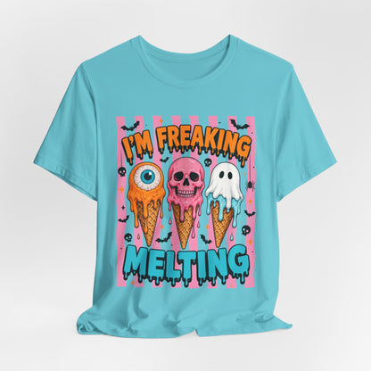 I'm Freaking Melting ice cream skull ghost T-Shirt | spooky summer graphic tee