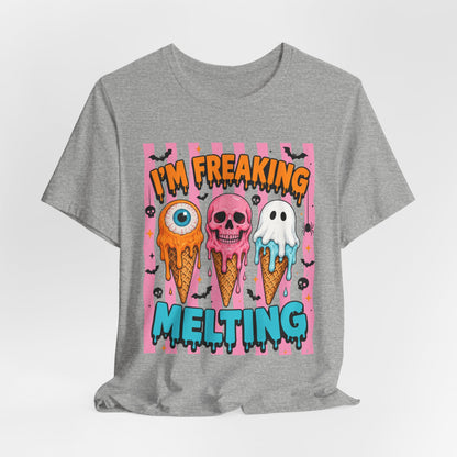 I'm Freaking Melting ice cream skull ghost T-Shirt | spooky summer graphic tee