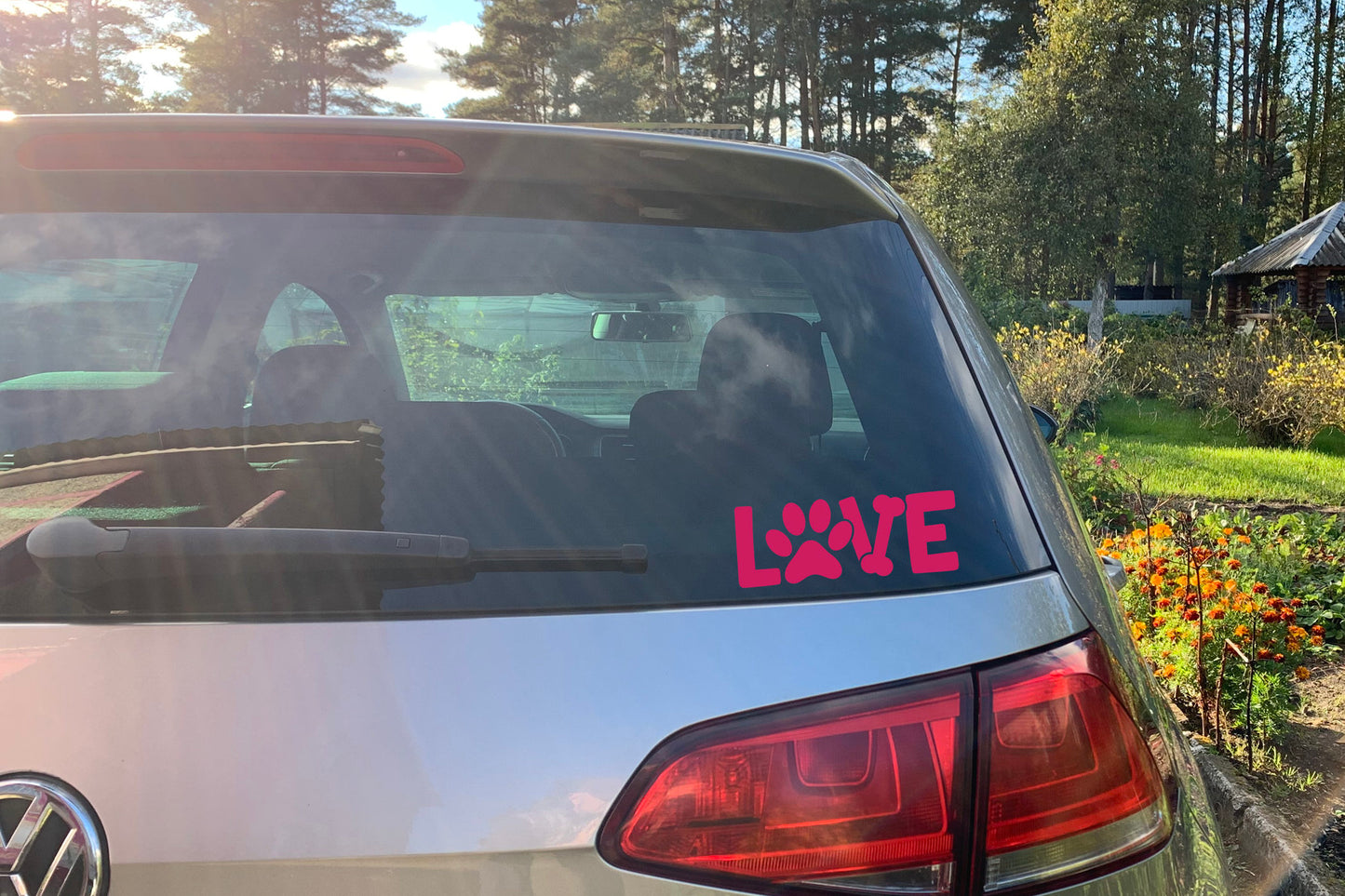 Paw Print & Bone 'LOVE' Vinyl Decal