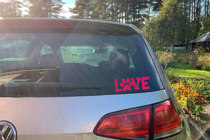 Paw Print & Bone 'LOVE' Vinyl Decal